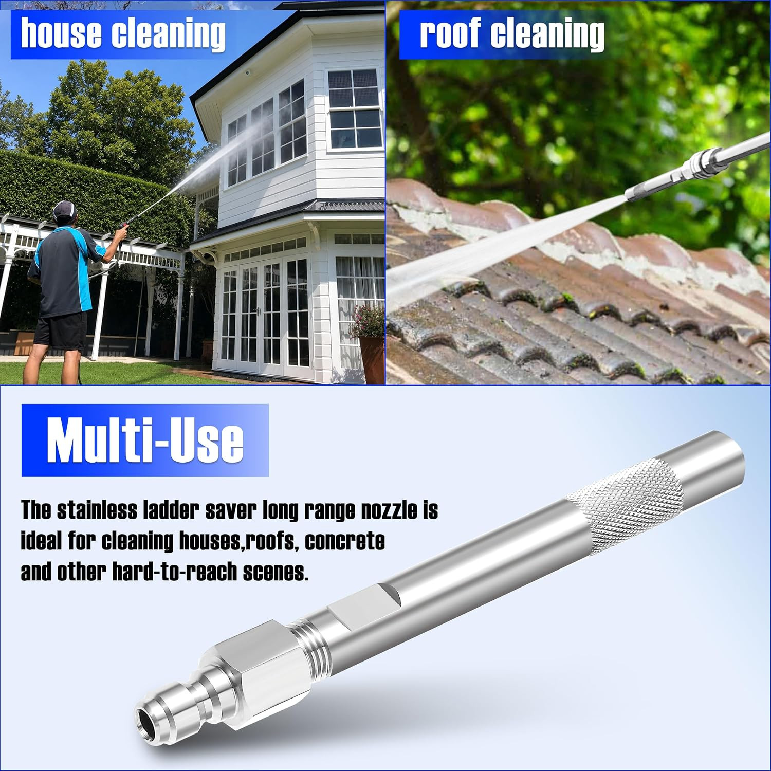 Pressure Washer Long Range Chemical Nozzle, Shooter Tip Power Washer Compatible