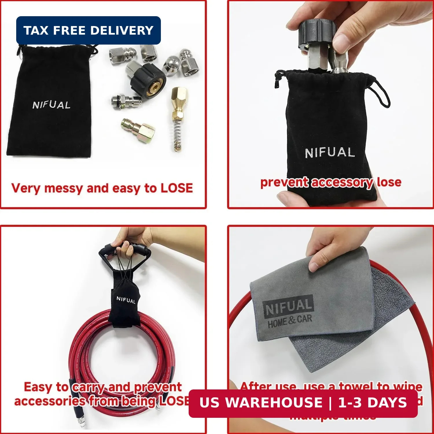 NIFUAL Sewer Jetter Kit for Pressure Washer,50FT 5800PSI Pressure Drain Cleaner
