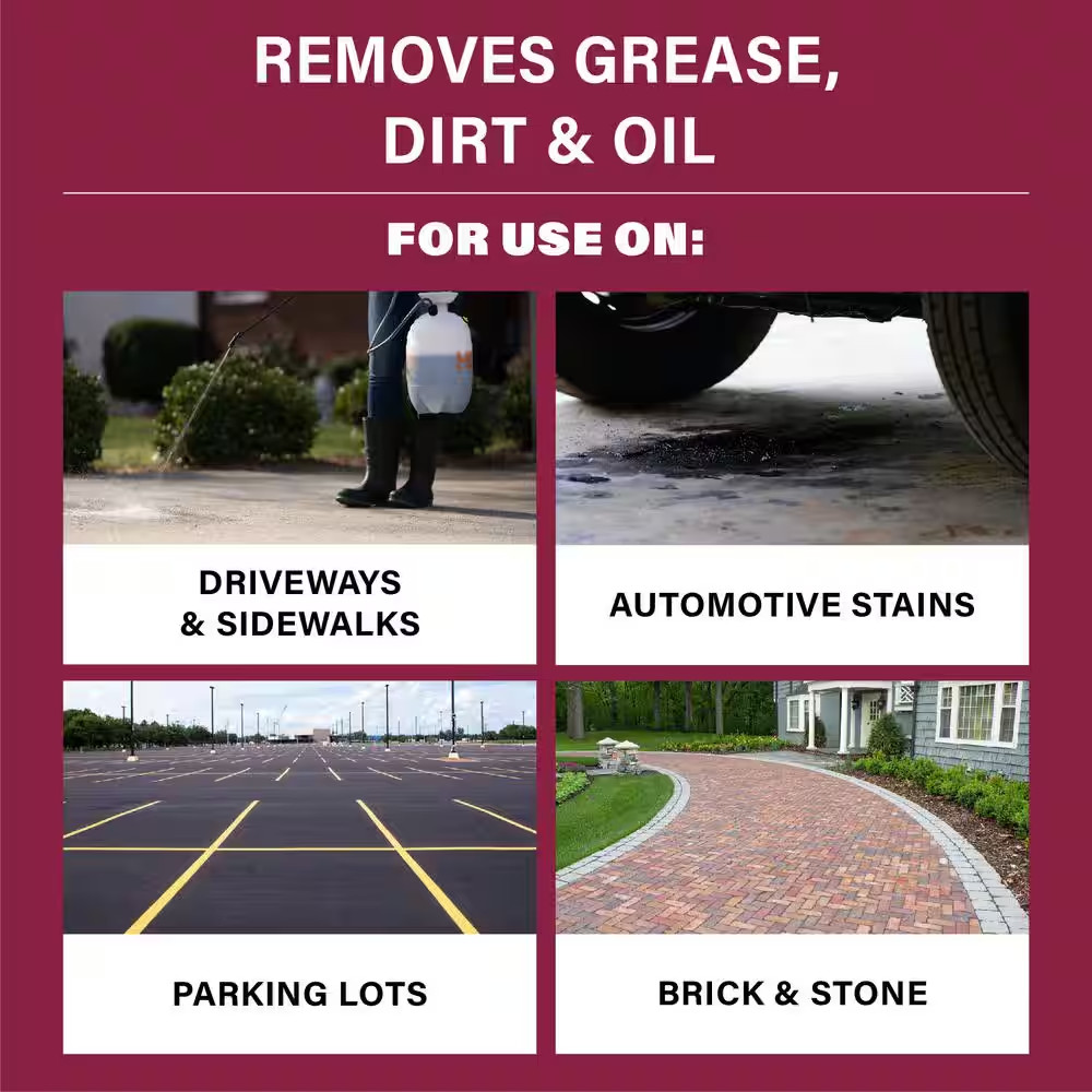 1 Gal. Concrete and Driveway Degreaser Concentrate Pressure Wash Dissolves Greas