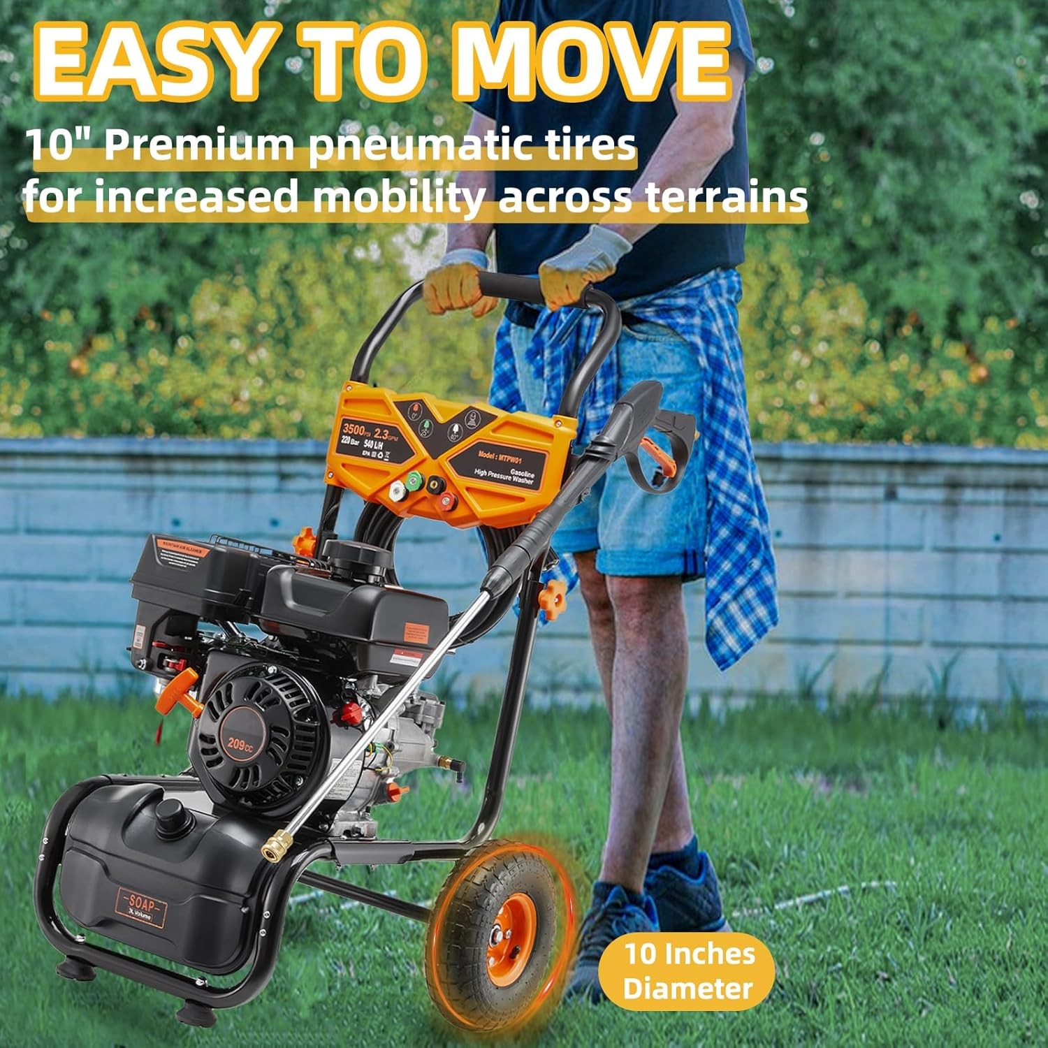Gas Pressure Washer 2.3GPM 3500PSI Gas Powered Pressure Washer Garden Home Use