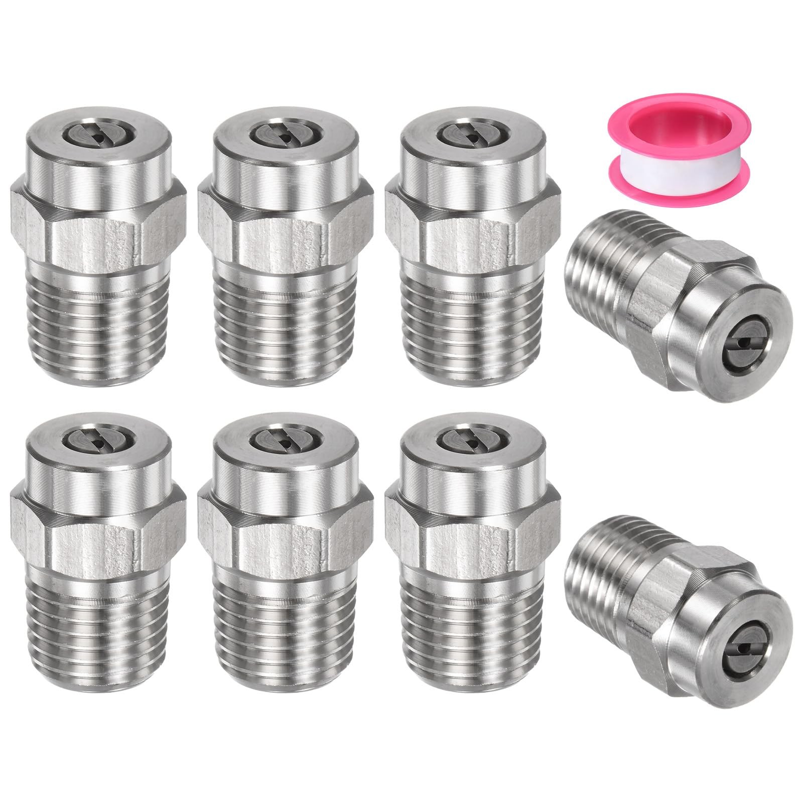8 PCS Surface Clean Tip 25 Degree 1/4 Inch NPT Male Pressure Washer 1.382mm