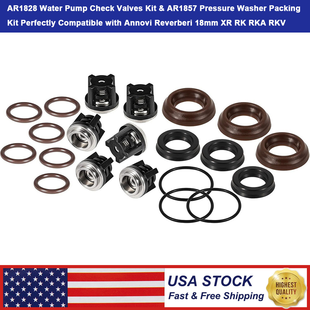 For Annovi Reverberi AR1857 Pressure Washer Packing Kit Water Pump Check Valves
