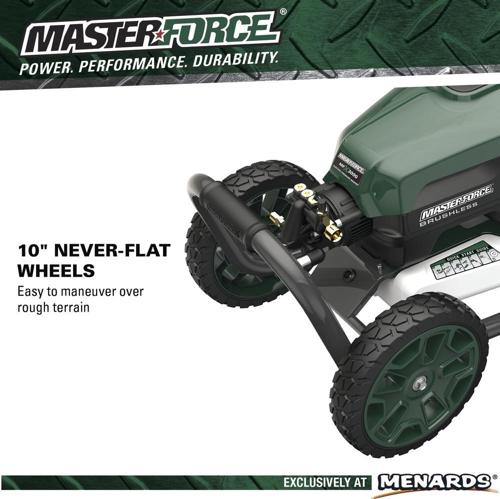 3000PSI 2.0 Max GPM 14 Amp Corded Electric Pressure Washer Wheelbarrow Cleaner