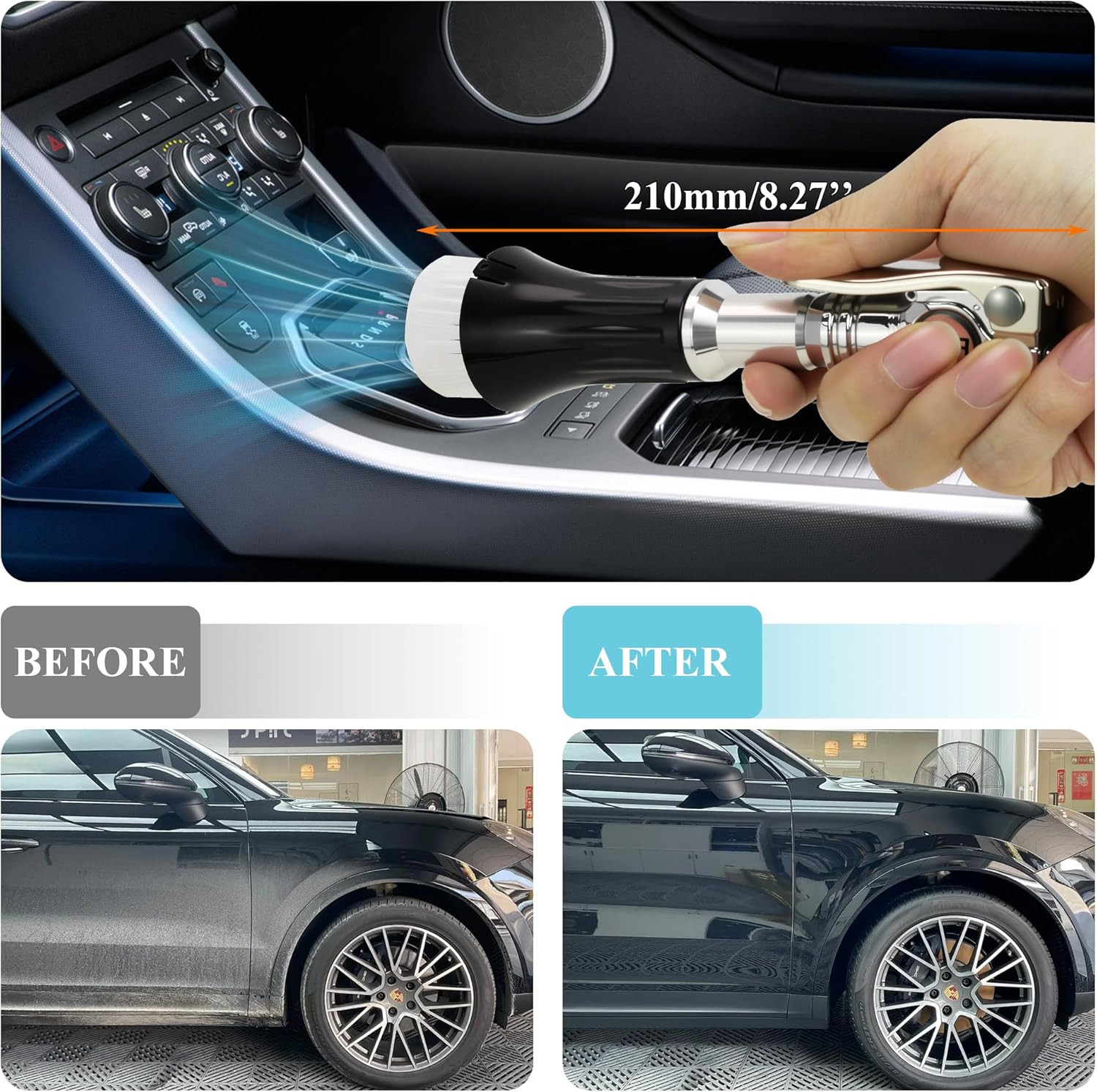 Mini Tornado Air Gun with Detachable Brush,Vortex Cleaning Gun Trumpet