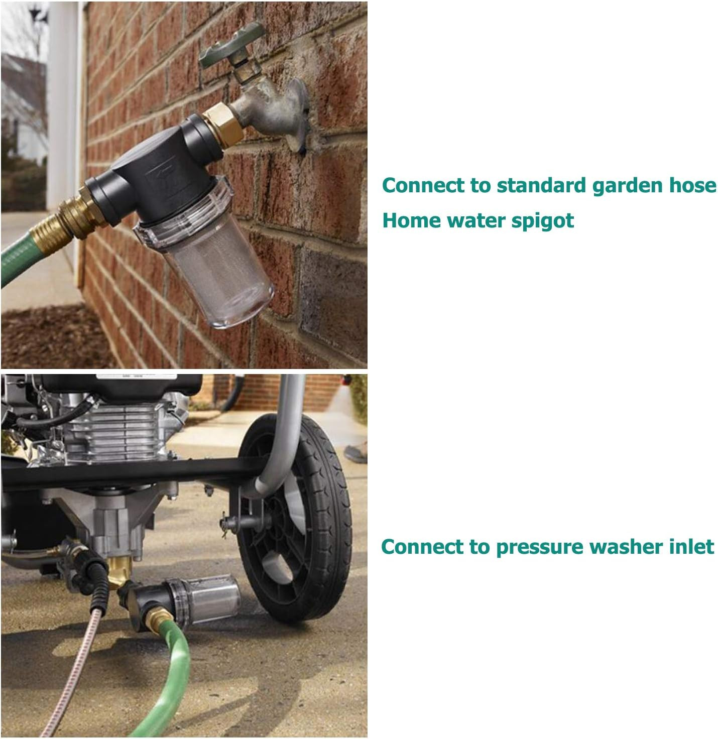Garden Hose Filter for Pressure Washer Inlet Water, Inline Filter for Sediment,