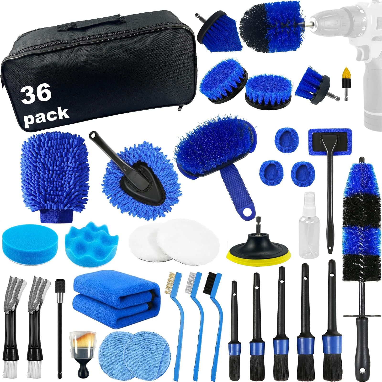 Car Detailing Kit,36pcs Brush Set,Car Cleaning Kit with 26PCS