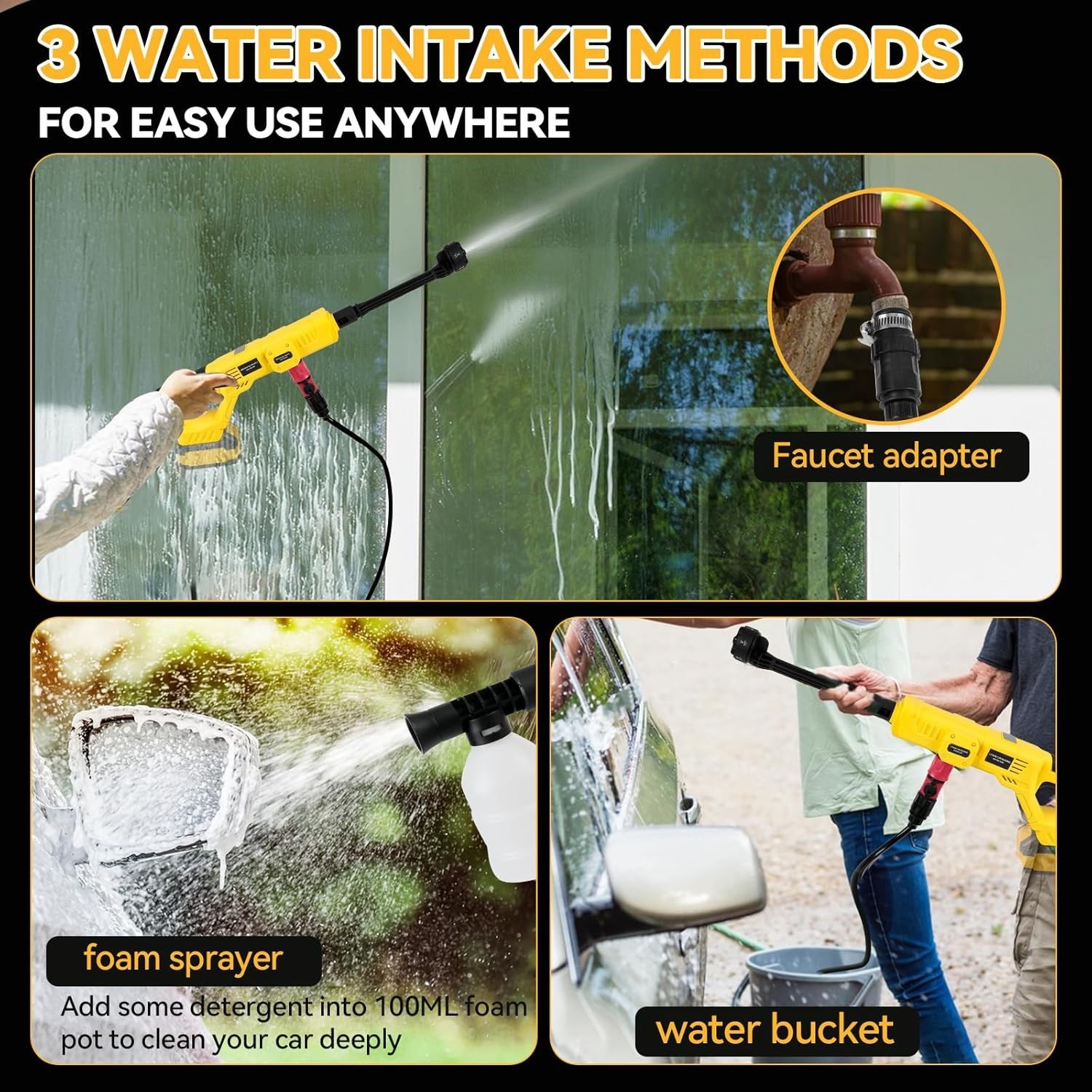 FOR DEWALT 20V Battery Cordless Car Washer High Pressure Water Spray Gun US