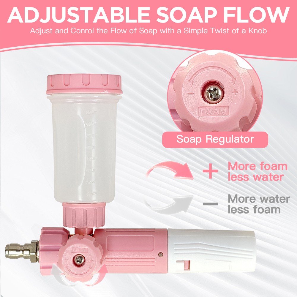 Pressure Washer Foam Cannon with Dual-Connector Double Tip Attachment Dual Lance