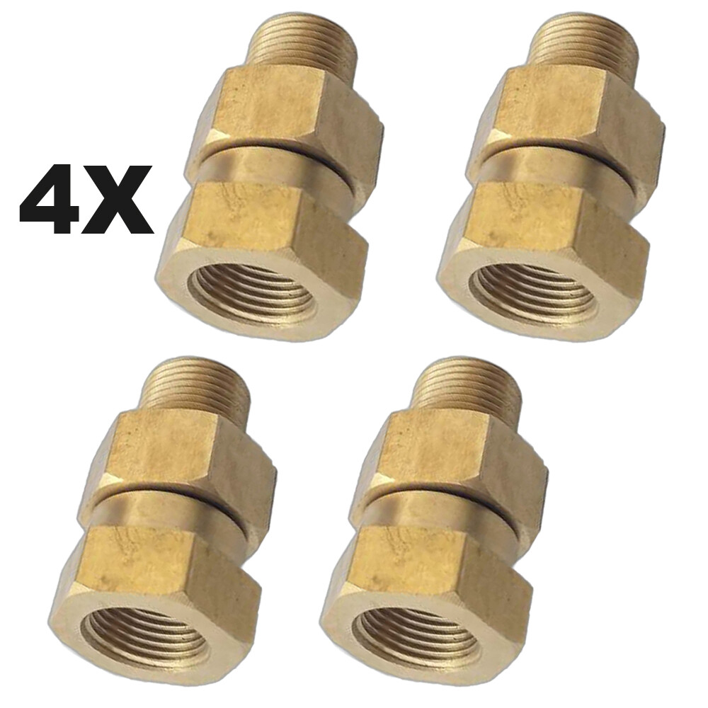 4PCS Pressure Washer 3/8″ Male to Female NPT Brass Swivel Coupler 3200 PSI
