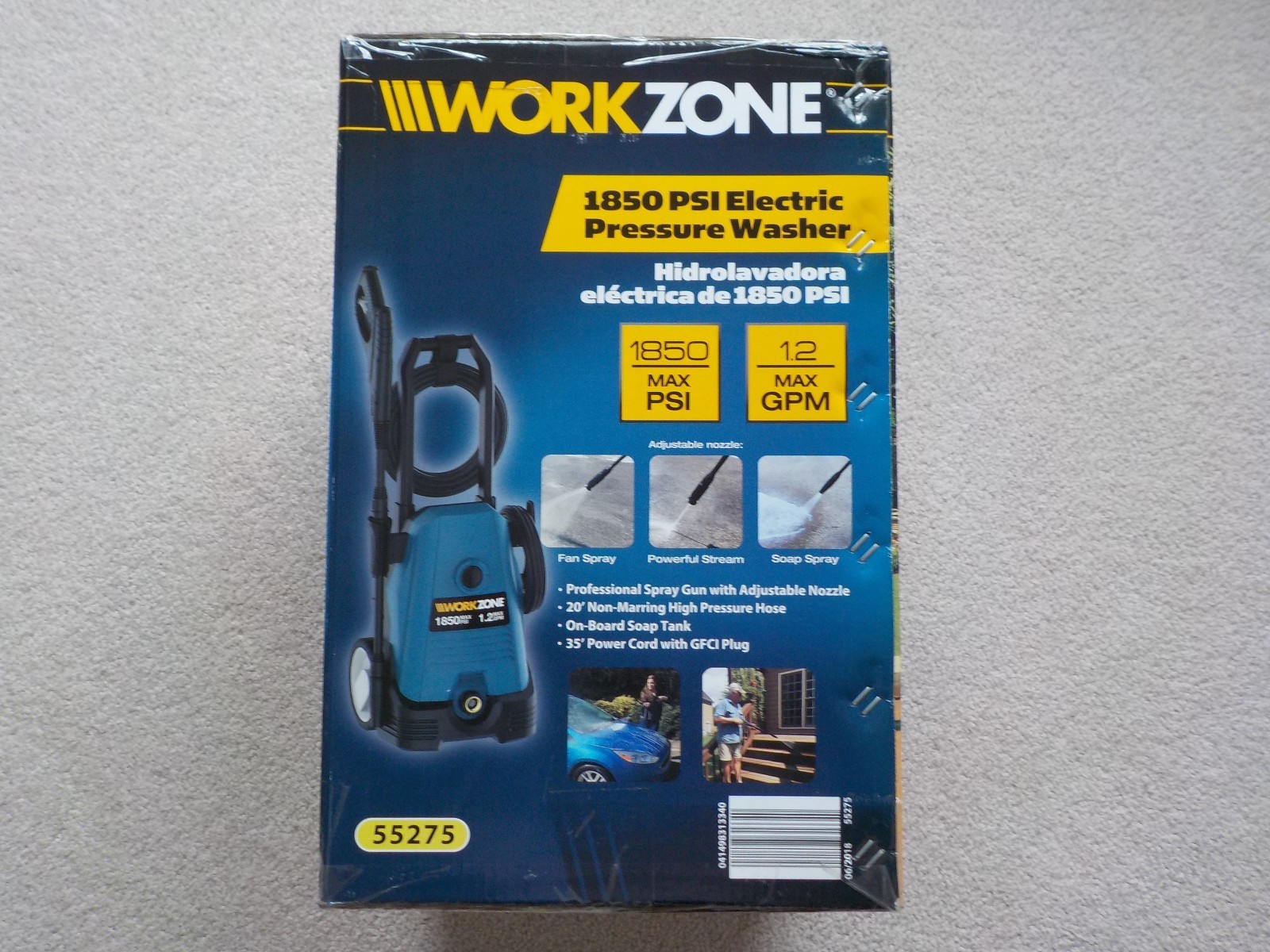 Original WORK ZONE Pressure Washer Model WZ1850 Blue Brand New w/ Box !!!