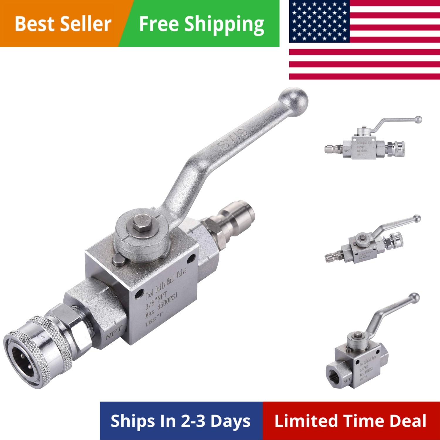 High Pressure Washer Ball Valve Kit, 3/8 Inch Quick Connect for Power Washer …