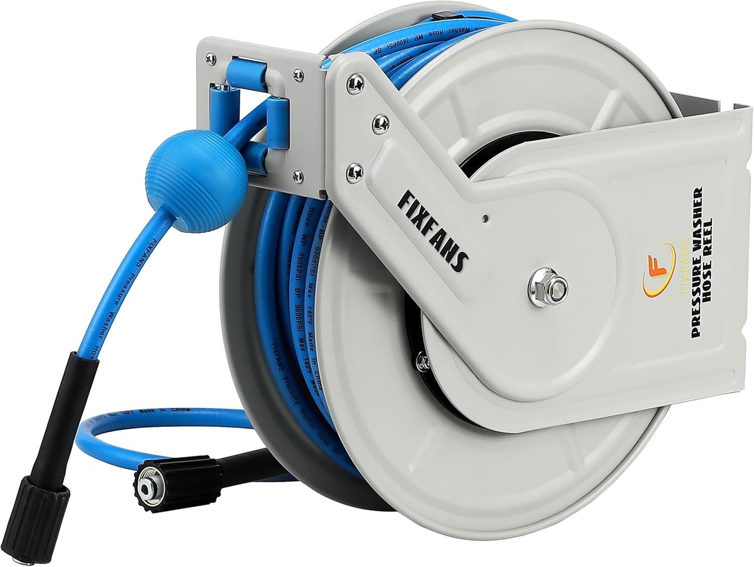 1/4″ x 60ft Retractable Pressure Washer Hose Reel Power
