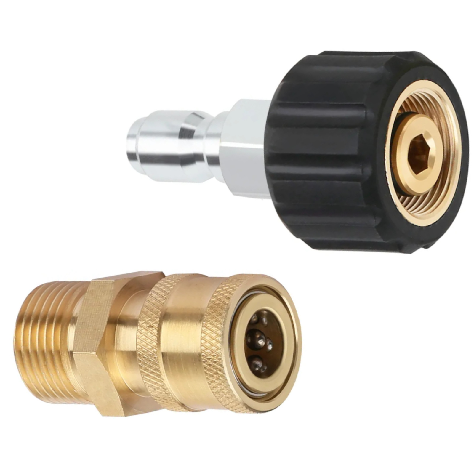 High Pressure Washer Adapter Set Quick Connector M22 (M22-14MM) to 3/8” & 1/4”