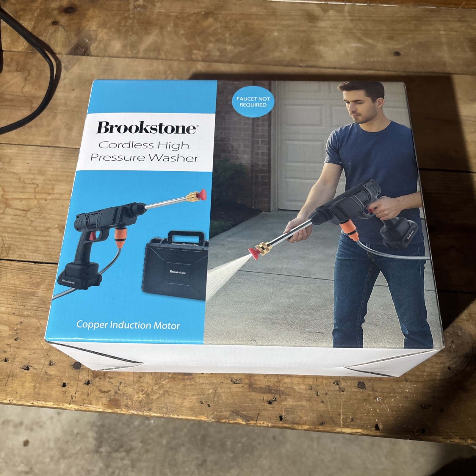 Brookstone Cordless High-Pressure Washer Portable Rechargeable – New