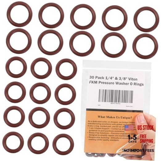 Power Pressure Washer O Rings – 30 Pack Viton FKM Pressure Washer O Ring 30 Pcs