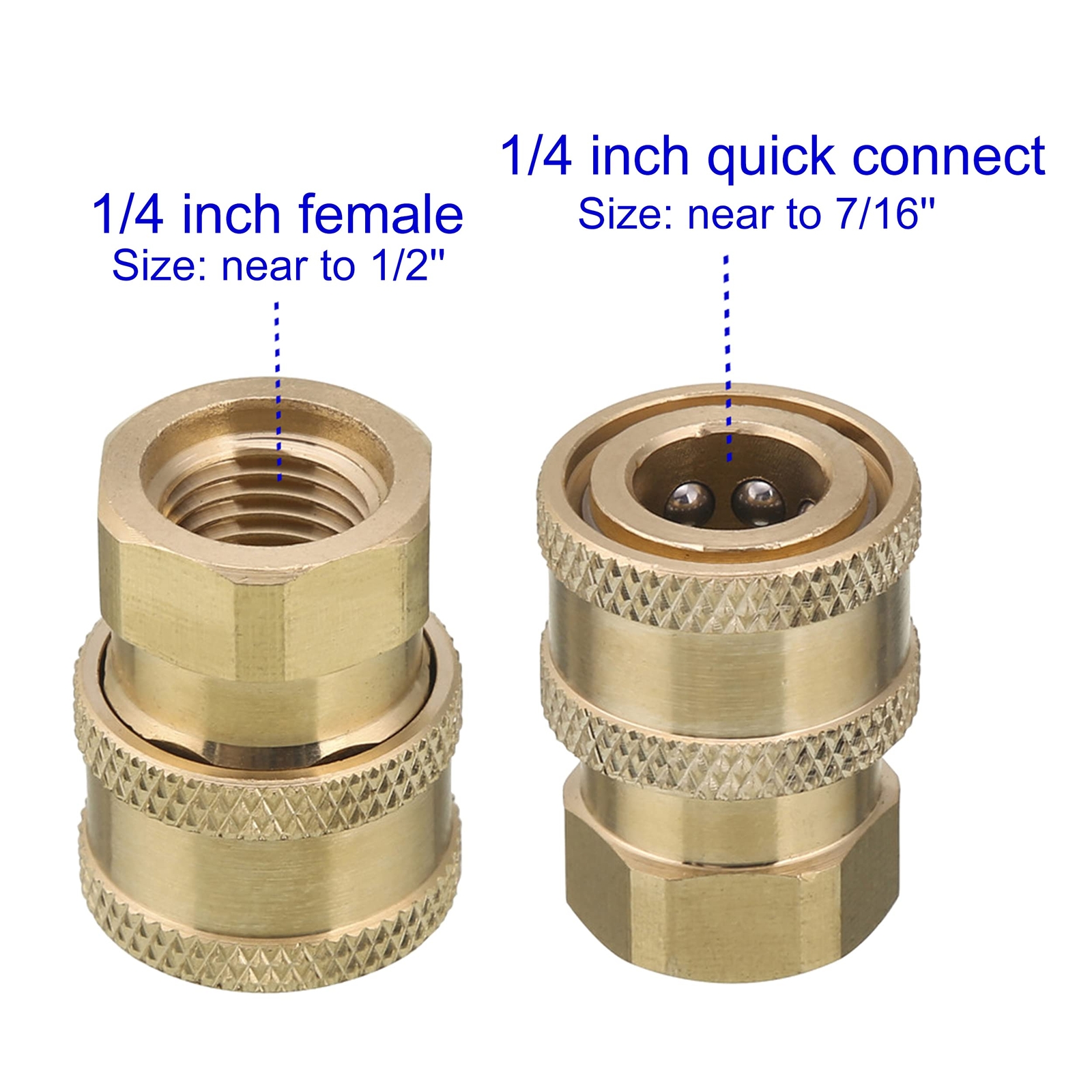 Pressure Washer Coupler Brass Fittings 1/4 Inch Quick Connect to Female NPT 5…