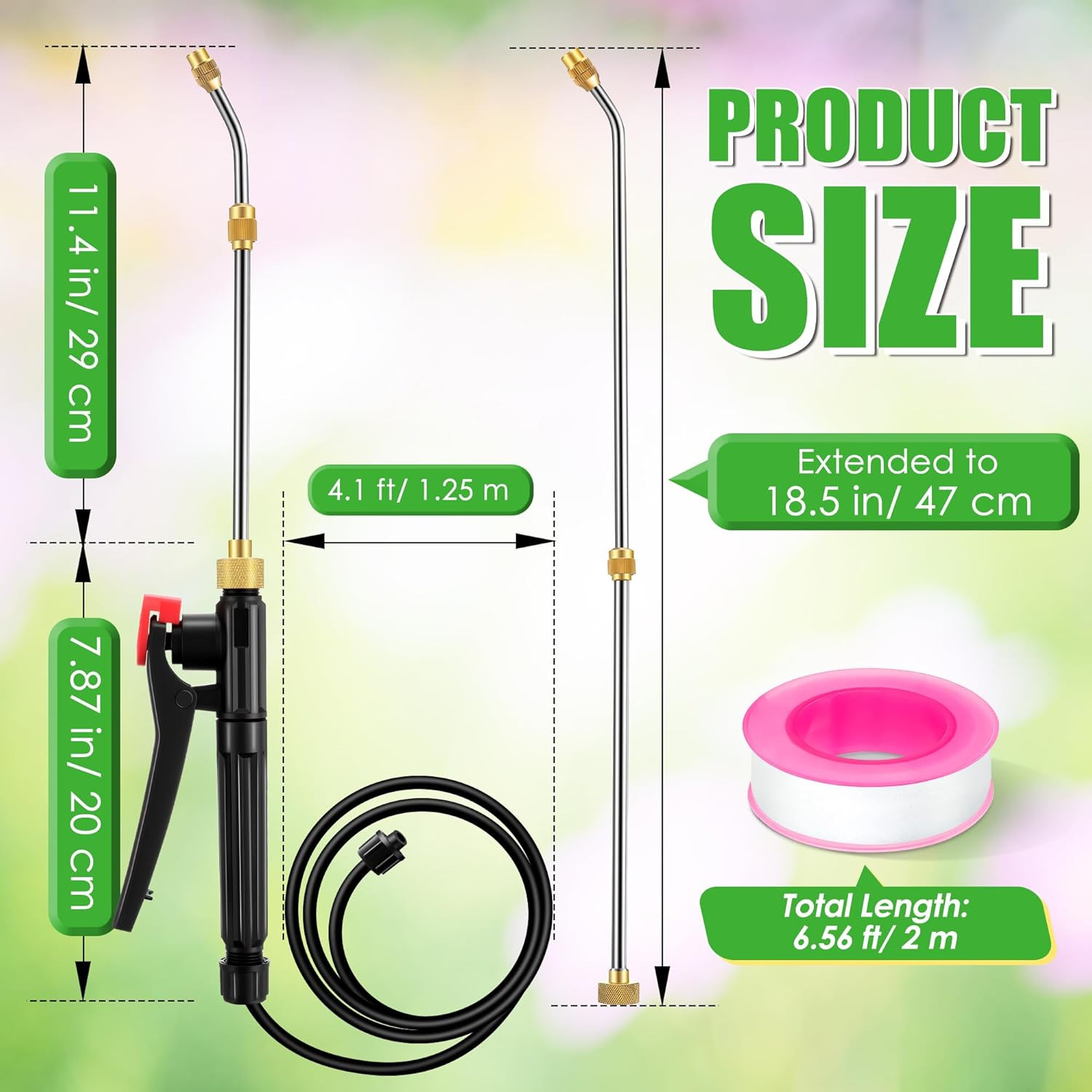 Pump Action Pressure Sprayer Wand Universal, Retractable 24″ Stainless Steel Rep
