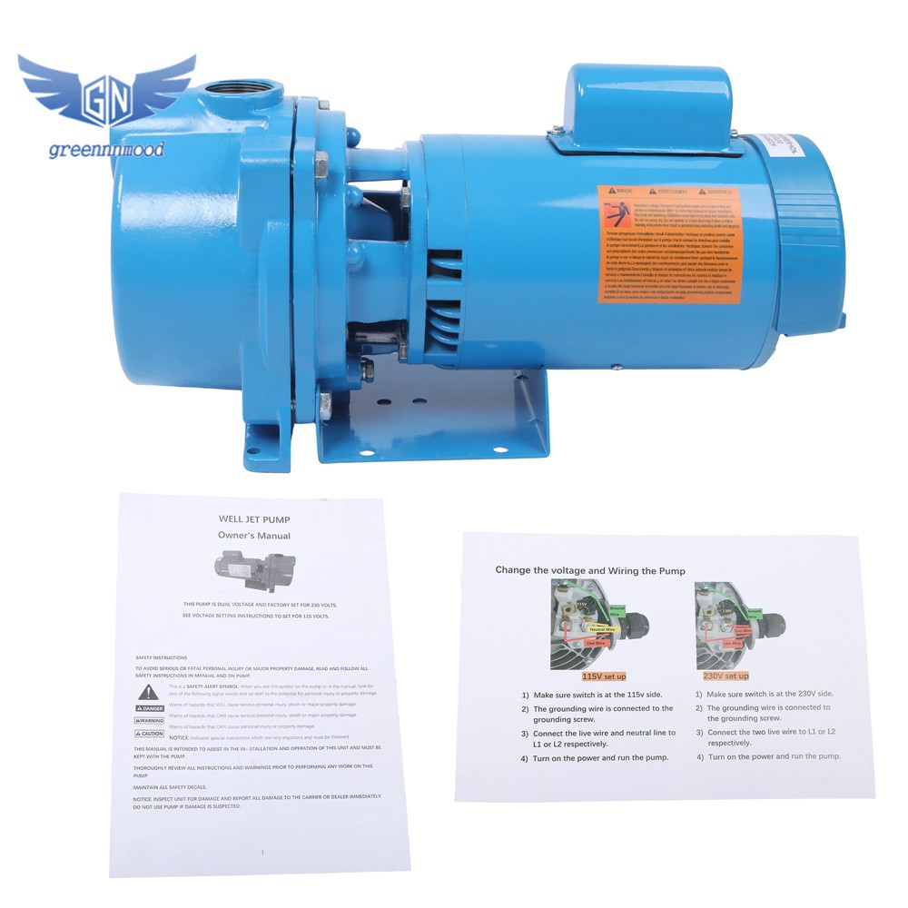 1.5 HP GT15 Water Well Irrigation Sprinkler Pump 1PH 115/230V Self Priming