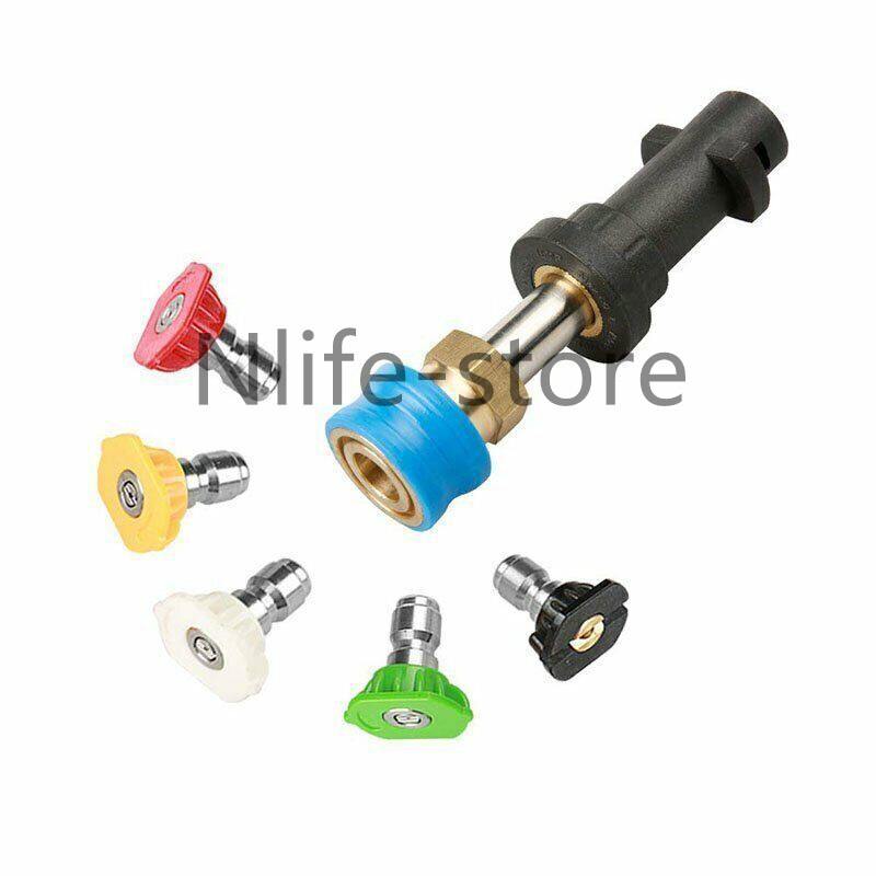 Snow Foam Lance Cannon Connector Pressure Washer Gun Adapter 5Colorful Nozzles