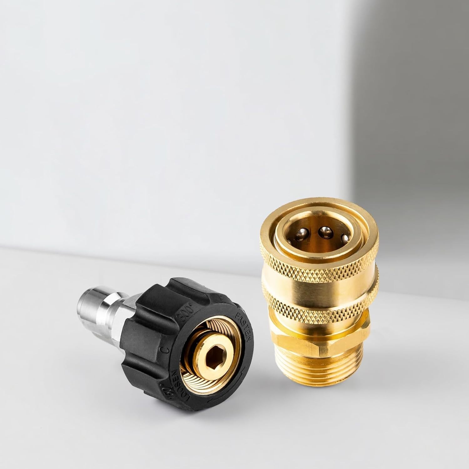 Pressure Washer Adapter Set M22 14mm 3/8 Quick Connect Kit Brass 4500 PSI Robust