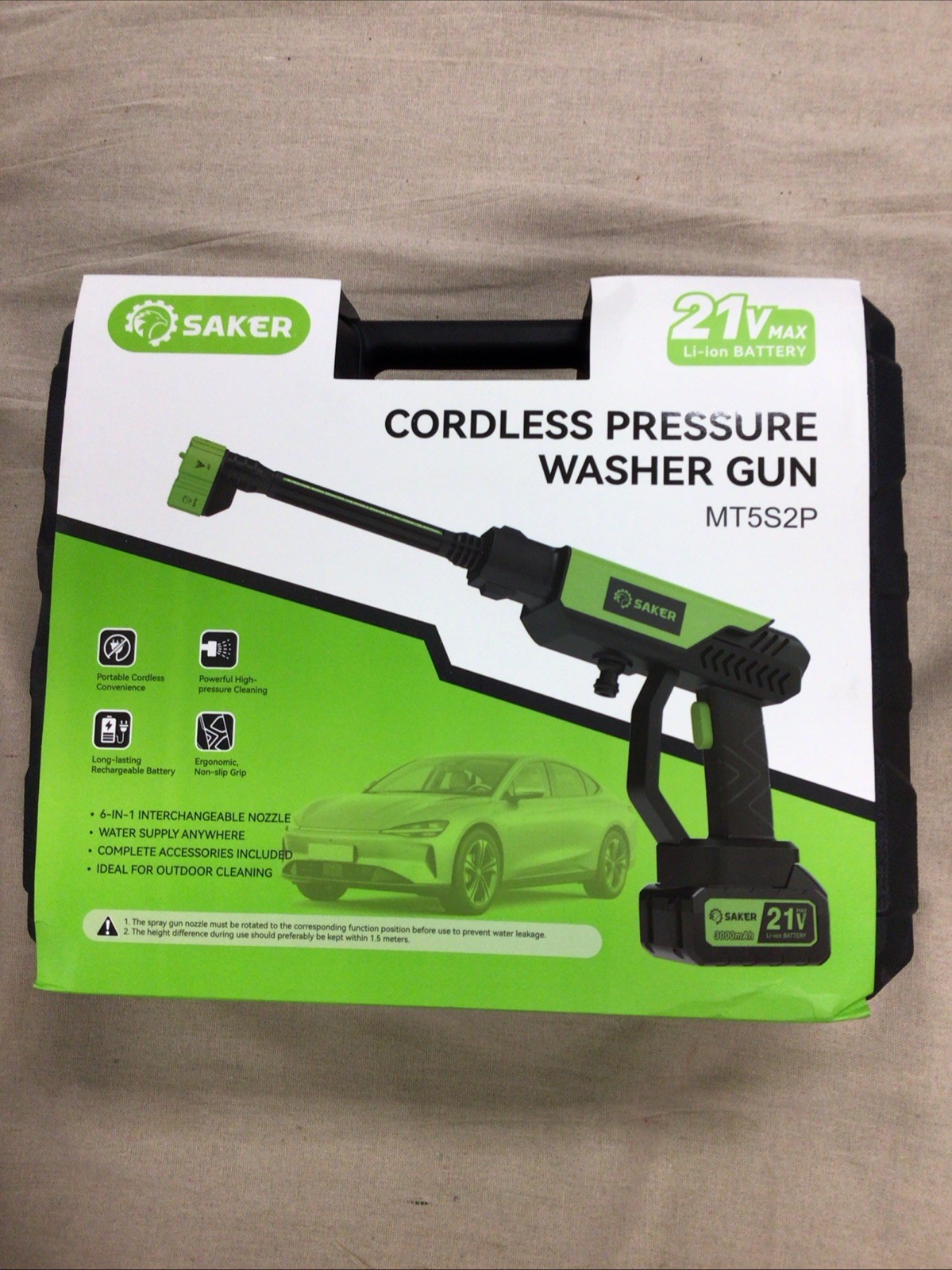 Saker Cordless Pressure Washer Gun MT5S2P – 21V Max – NOB