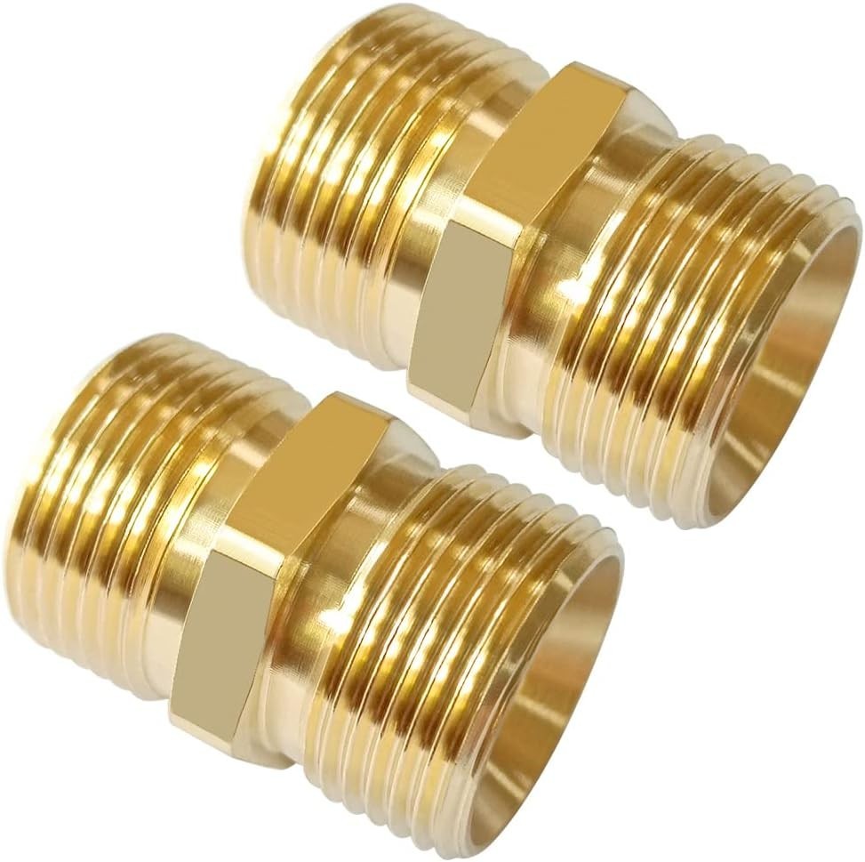 2PCS Brass Pressure Washer Coupler M22-14mm Male x M22-15mm Male Thread 4500P…