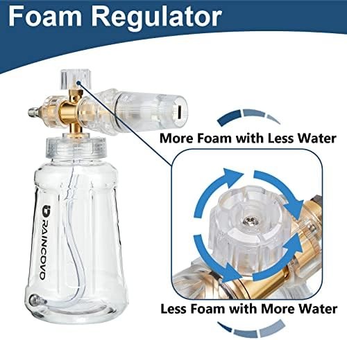 Foam Cannon for Pressure Washer, Snow Clear Foam Cannon for Car Wash, Stainless