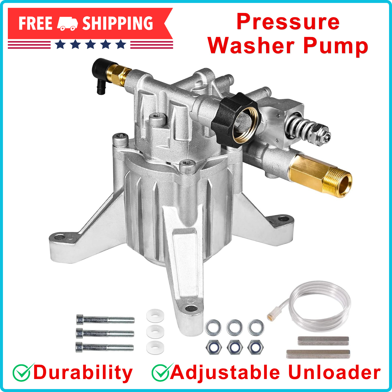 YAMATIC 7/8″ Shaft Vertical Pressure Washer Pump 3000 PSI, 2.5 GPM Replacement