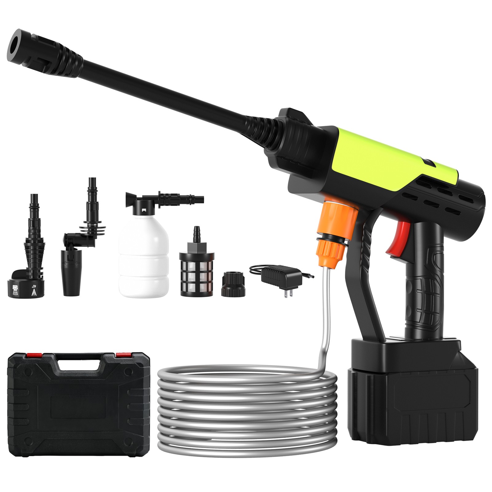 6in1 Cordless Electric High Pressure Water Spray Gun W/ 3 function levers