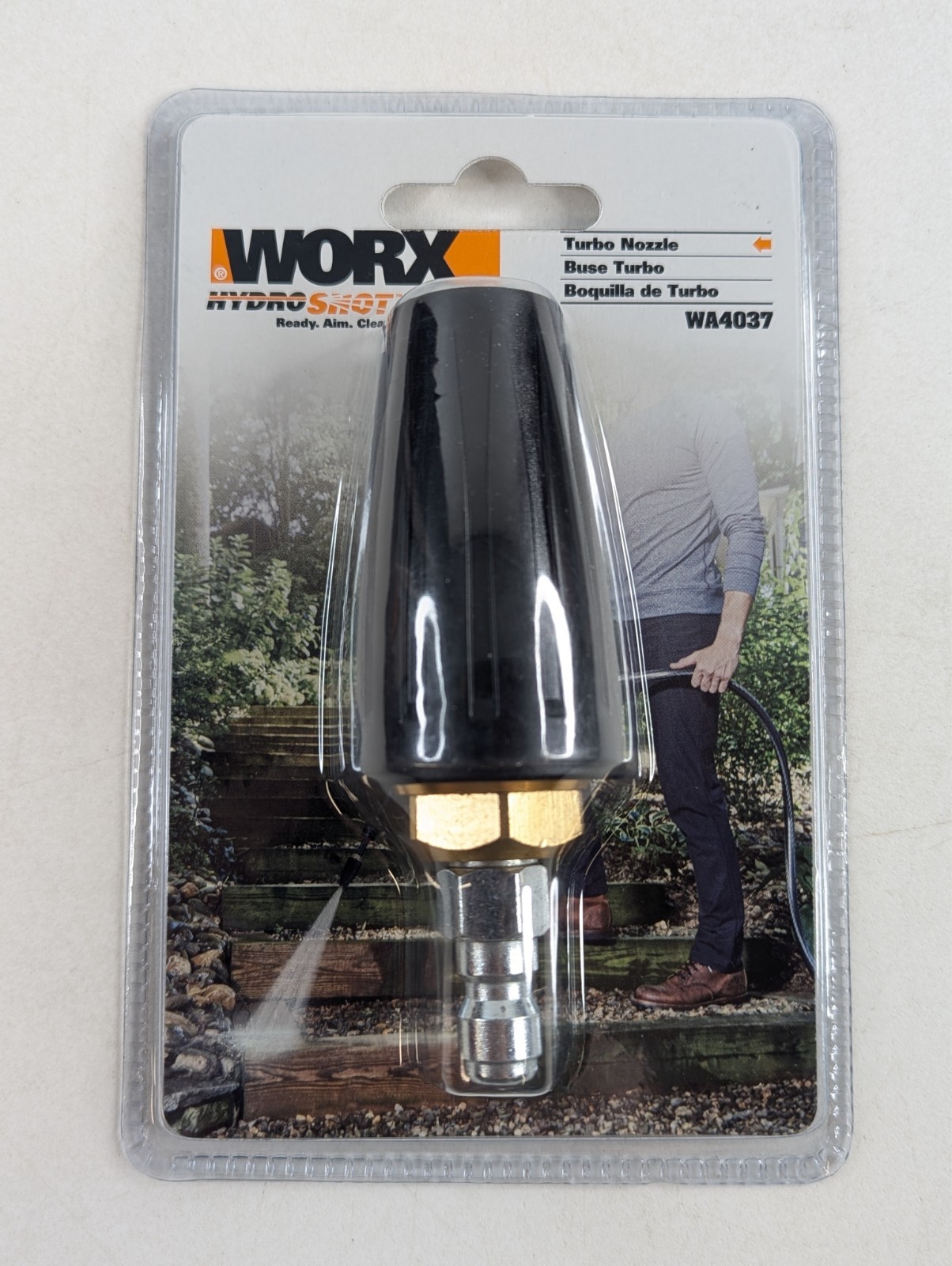 WORX Hydroshot Turbo Nozzle WA4037 Accessory for Portable Pressure Cleaner -NEW
