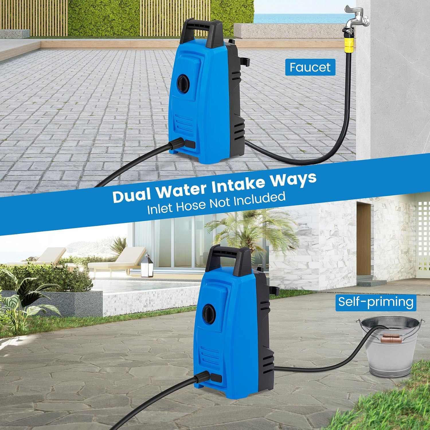 COSTWAY Electric Pressure Washer, Max 1900 PSI 1.8 GPM Power Washer with 4 Nozzl