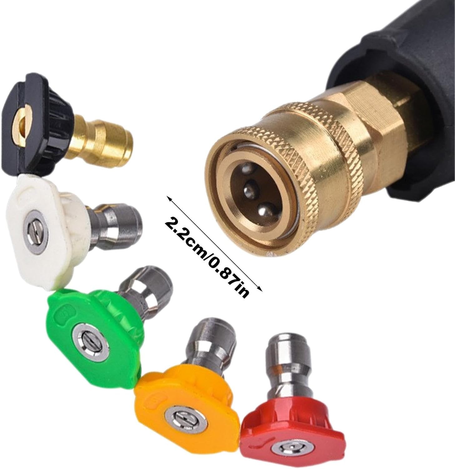 1/4″ High Pressure Washer Gun 4000 PSI Car Wash Foam Spray Short Wand w/5 Nozzle