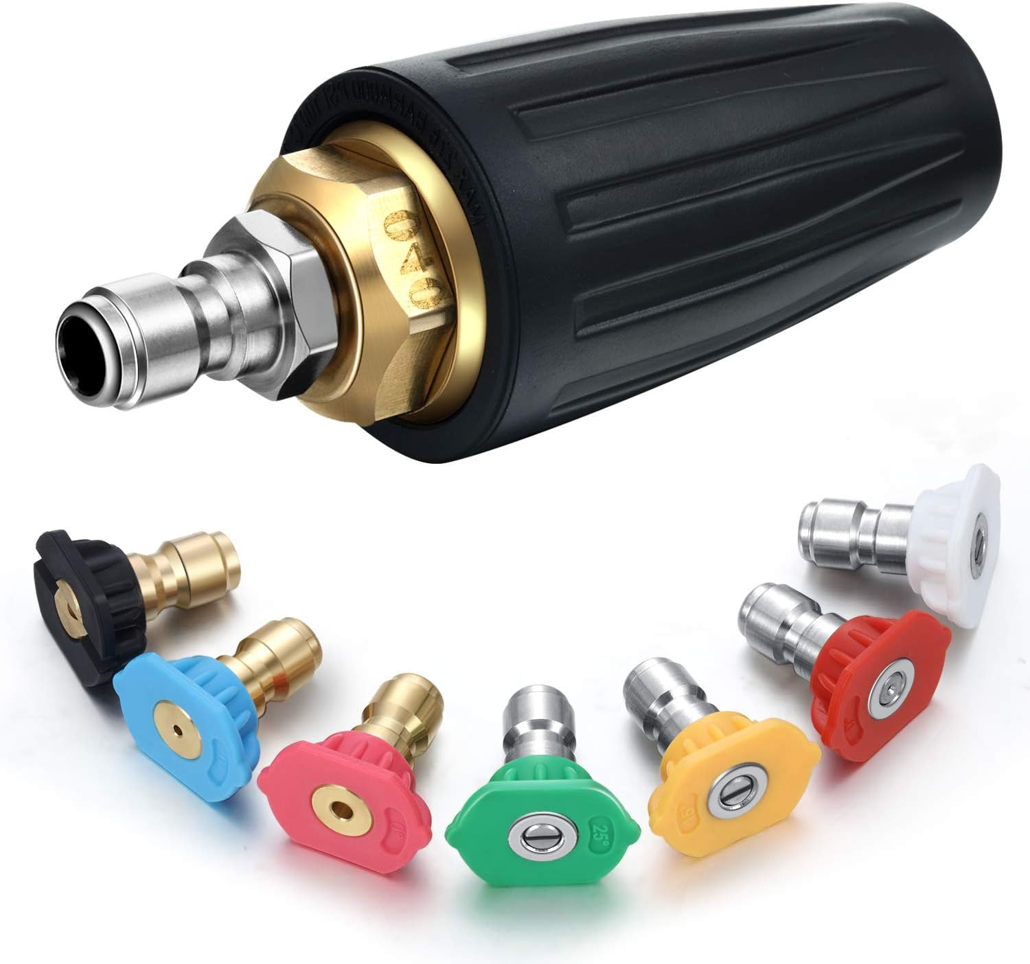 Mudder 4000 Psi Pressure Washer Rotating Turbo Nozzle 4.0 Gpm Quick Connector Tu