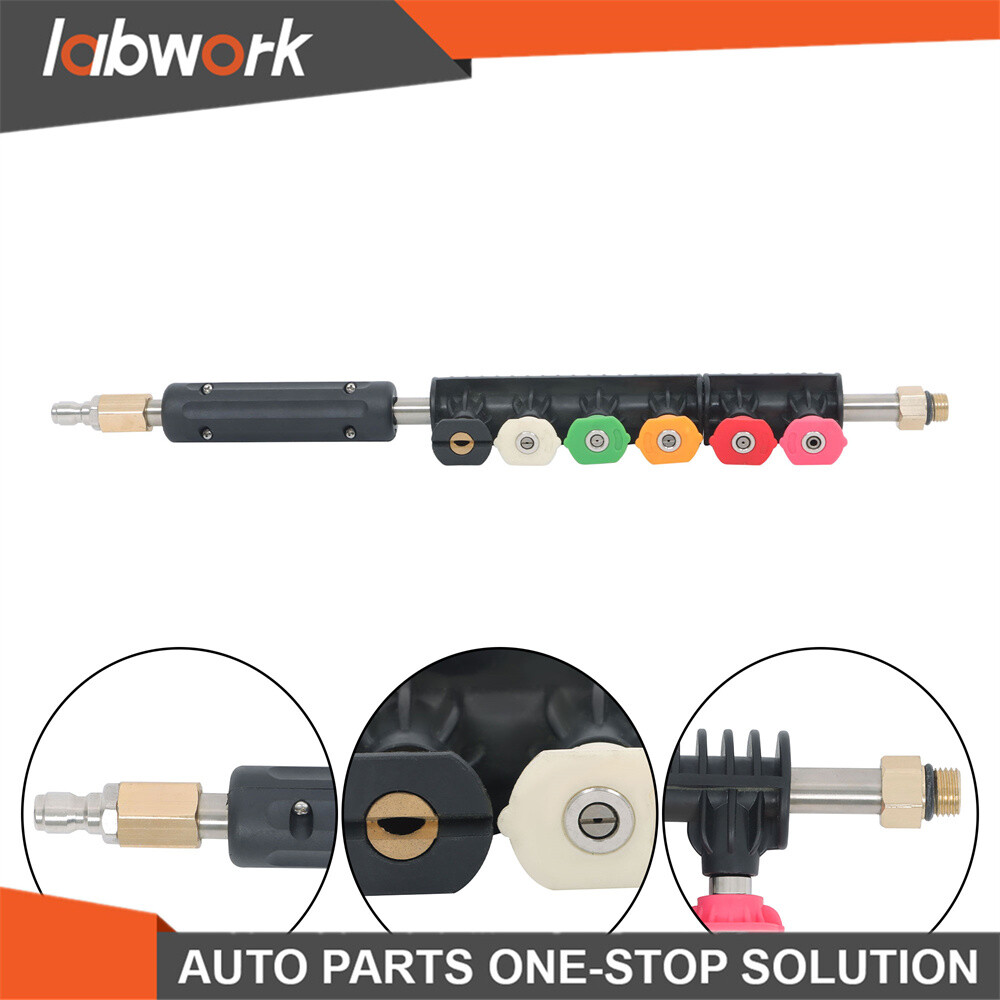 Labwork High Pressure Washer Gun Extension Wand Lance Gutter Cleaner Nozzles Kit
