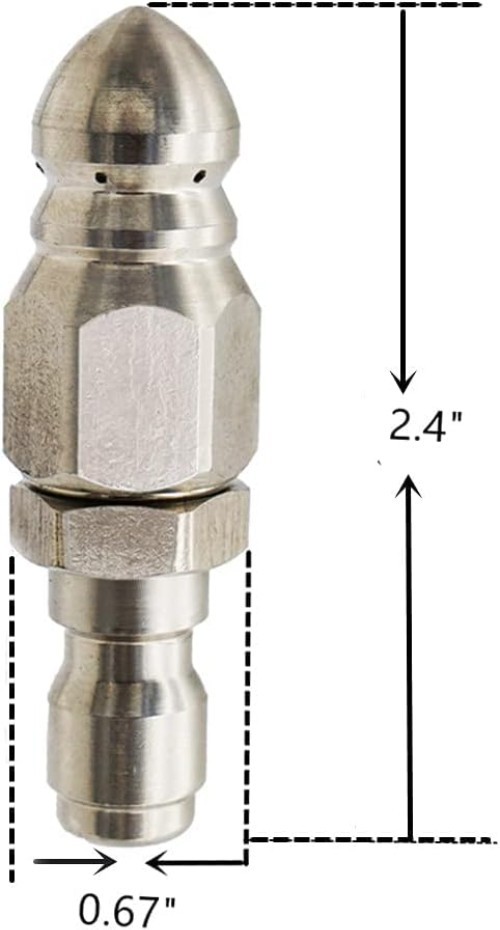 Pressure Washer Sewer Jetter Nozzle, 2 Sets | Stainless Steel, Mini Compact D…