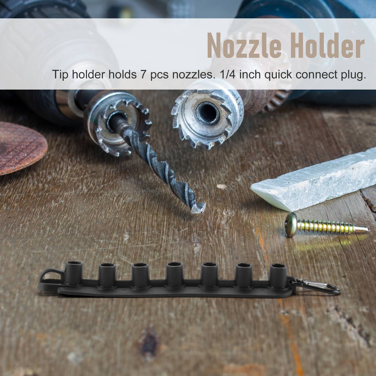 Pressure Washer Nozzle Holder, Holds 7 Nozzle Tips with 1/4 Inch 9175