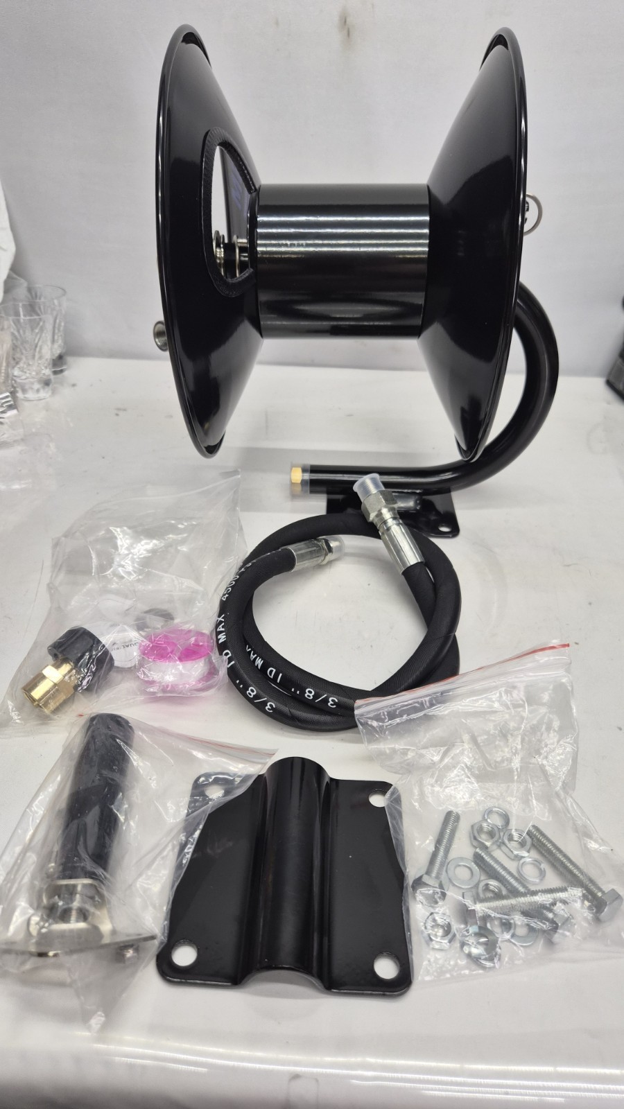 MEKOH Pressure Washer Hose Reel 50ftx3/8”/65ftx1/4”, 4000PSI Pls Read Descript