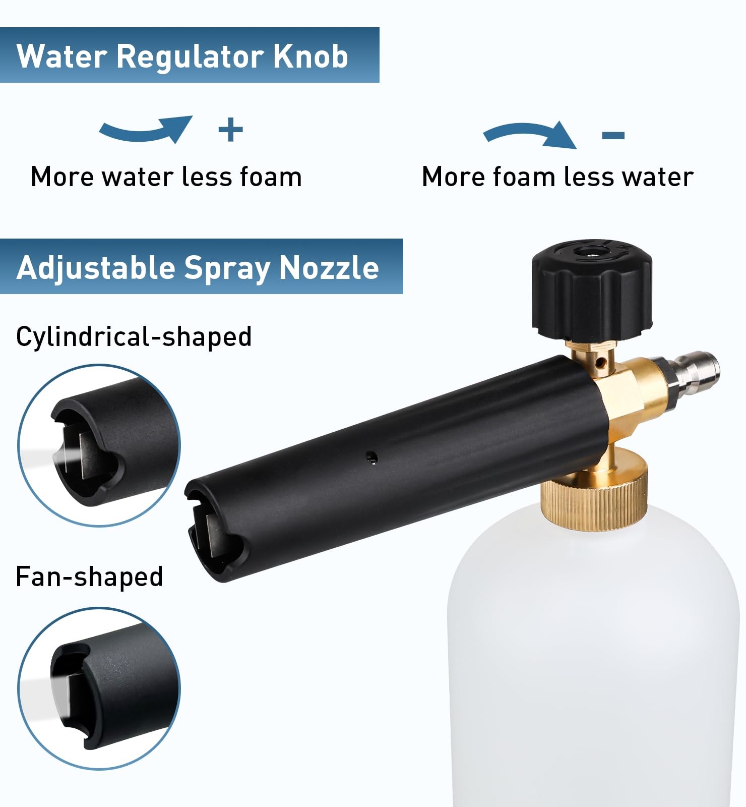 Pressure Washer Gun with Foam Cannon – Upgraded Metal Car Wash Kit & Snow Foa…