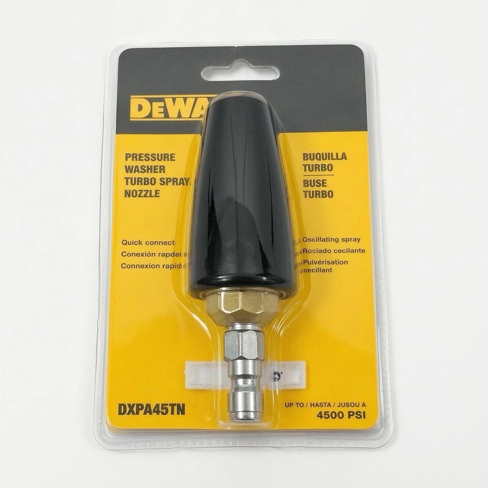 DEWALT 4500 PSI Turbo Nozzle 1/4” Quick Connect Pressure Washer Rotary Spray Tip