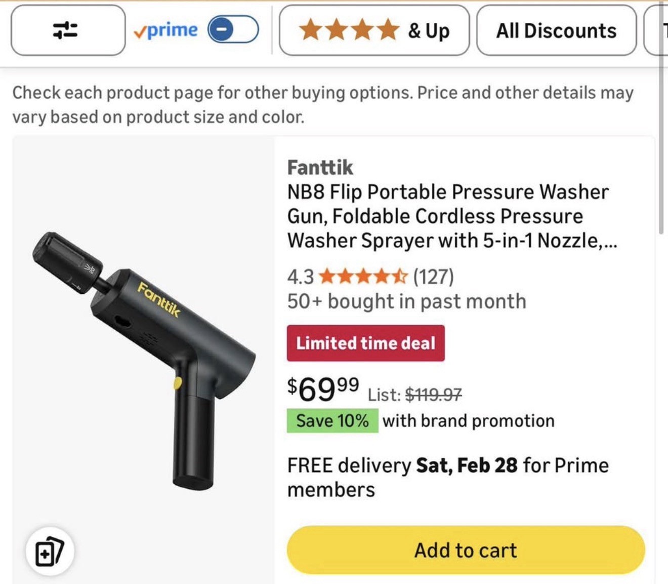 Fanttik K100 Flip Portable Cordless Sprayer Foldable Pressure Washer