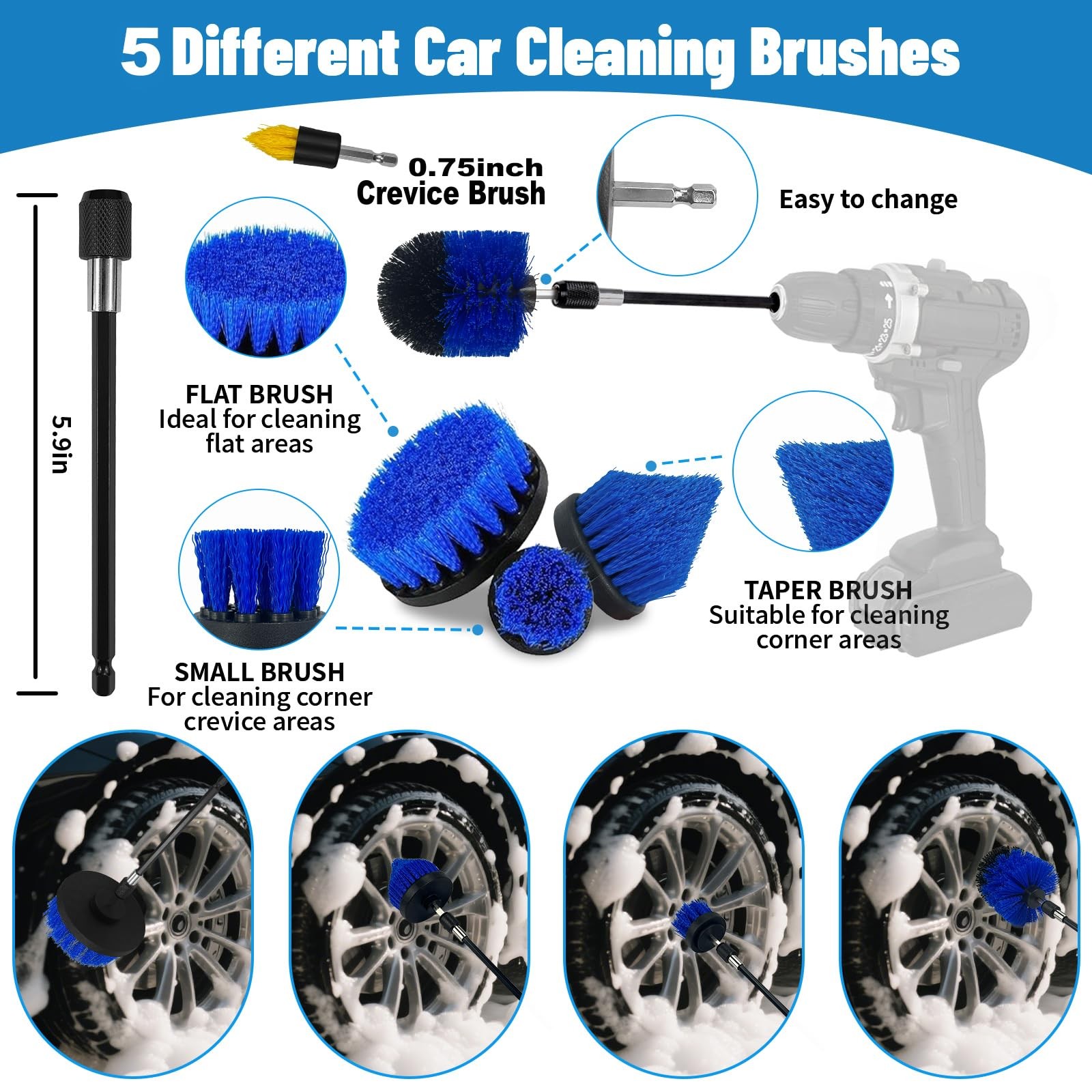 Car Detailing Kit,36pcs Brush Set,Car Cleaning Kit with 26PCS