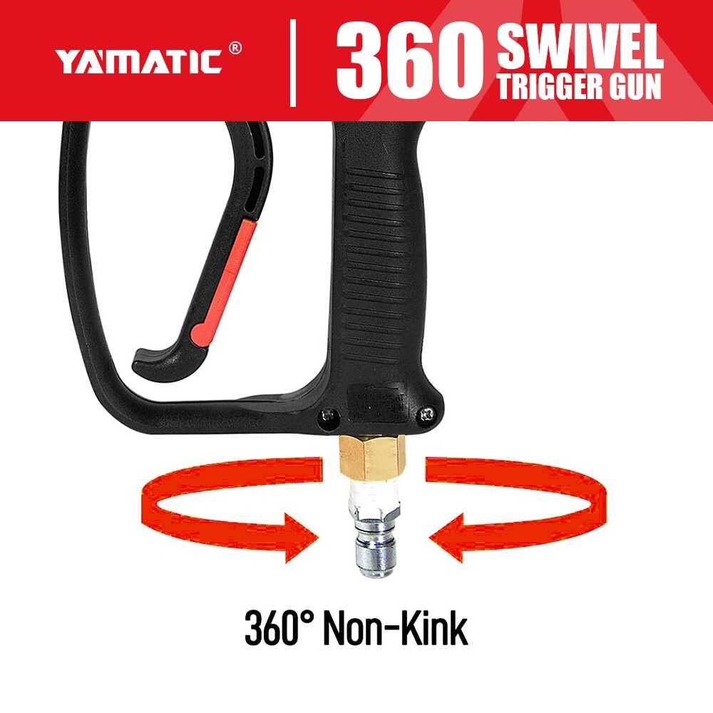 YAMATIC 5000 PSI Pressure Washer Gun 3/8″ M22-14mm Inlet 12 GPM with Swivel
