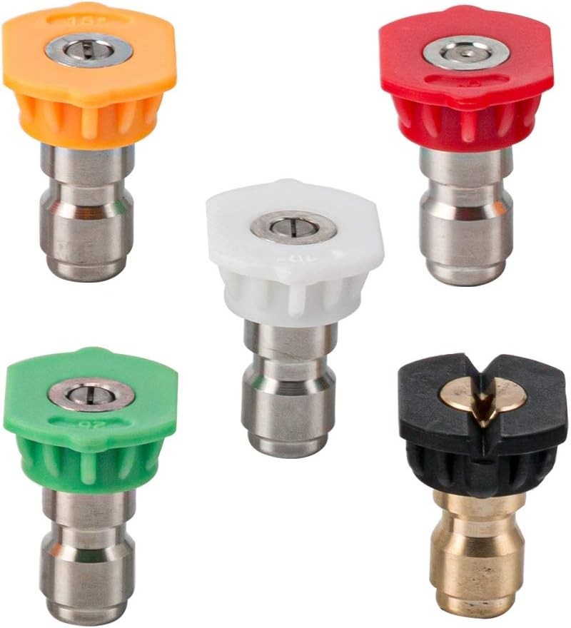 High Performance Stainless Steel Pressure Washer Nozzle Tips Set – 5 Pack