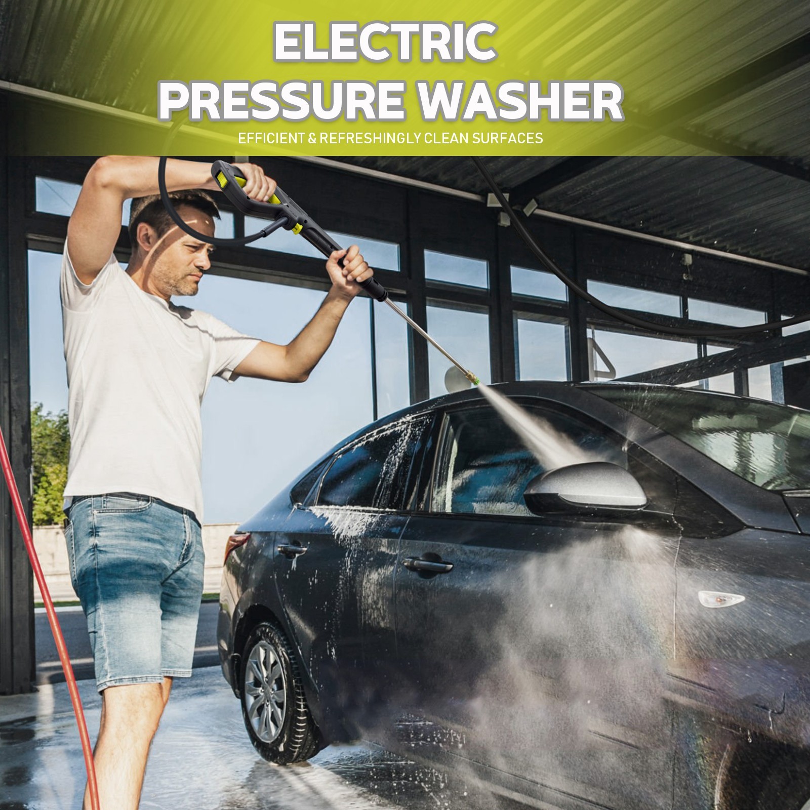 Pressure Washer 4200PSI 2.0GPM, Compact Cleaning Power, 4 Nozzles, for Home
