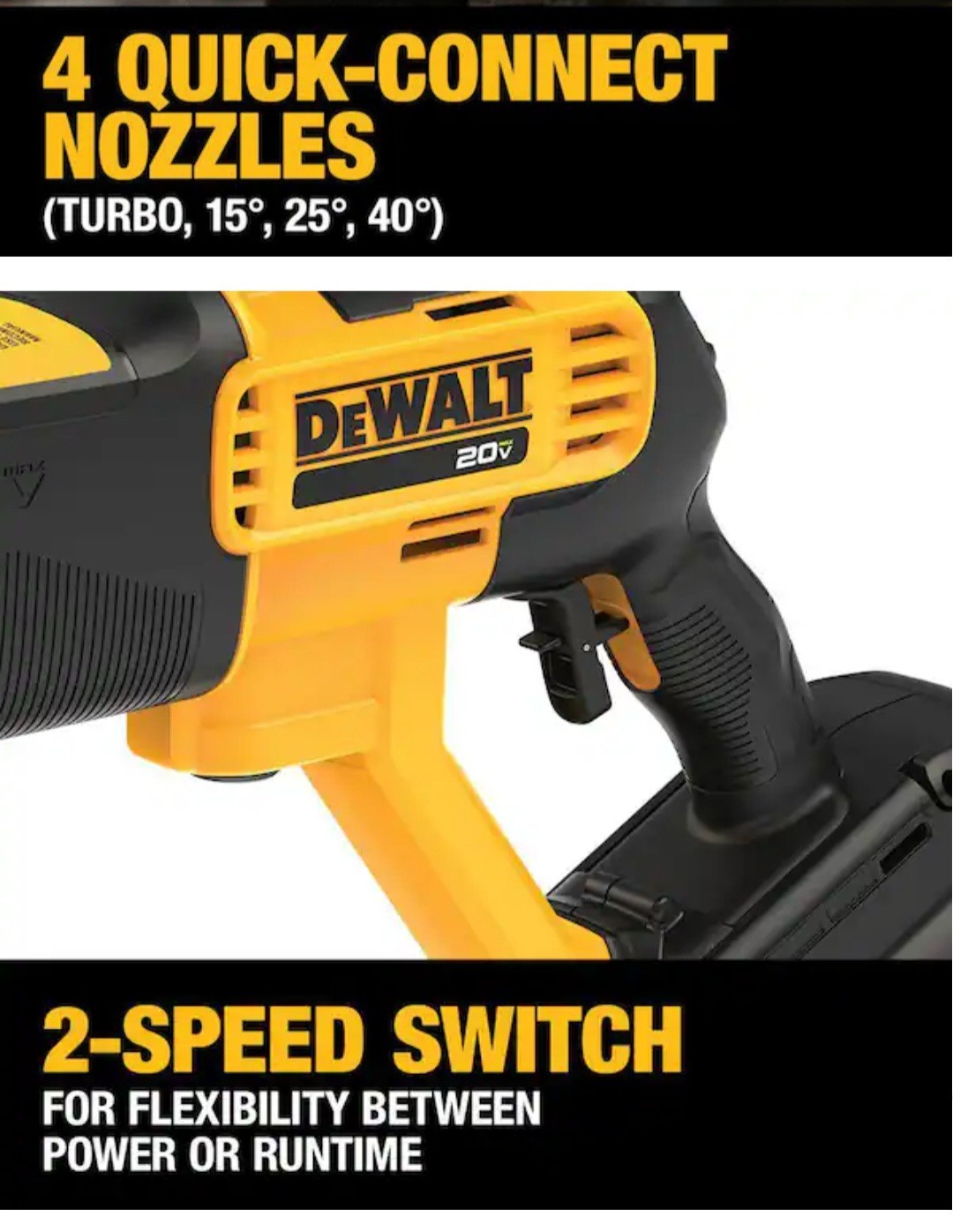DEWALT 20V MAX 550 PSI Cold Water Power Cleaner (TOOL ONLY) DCPW550B