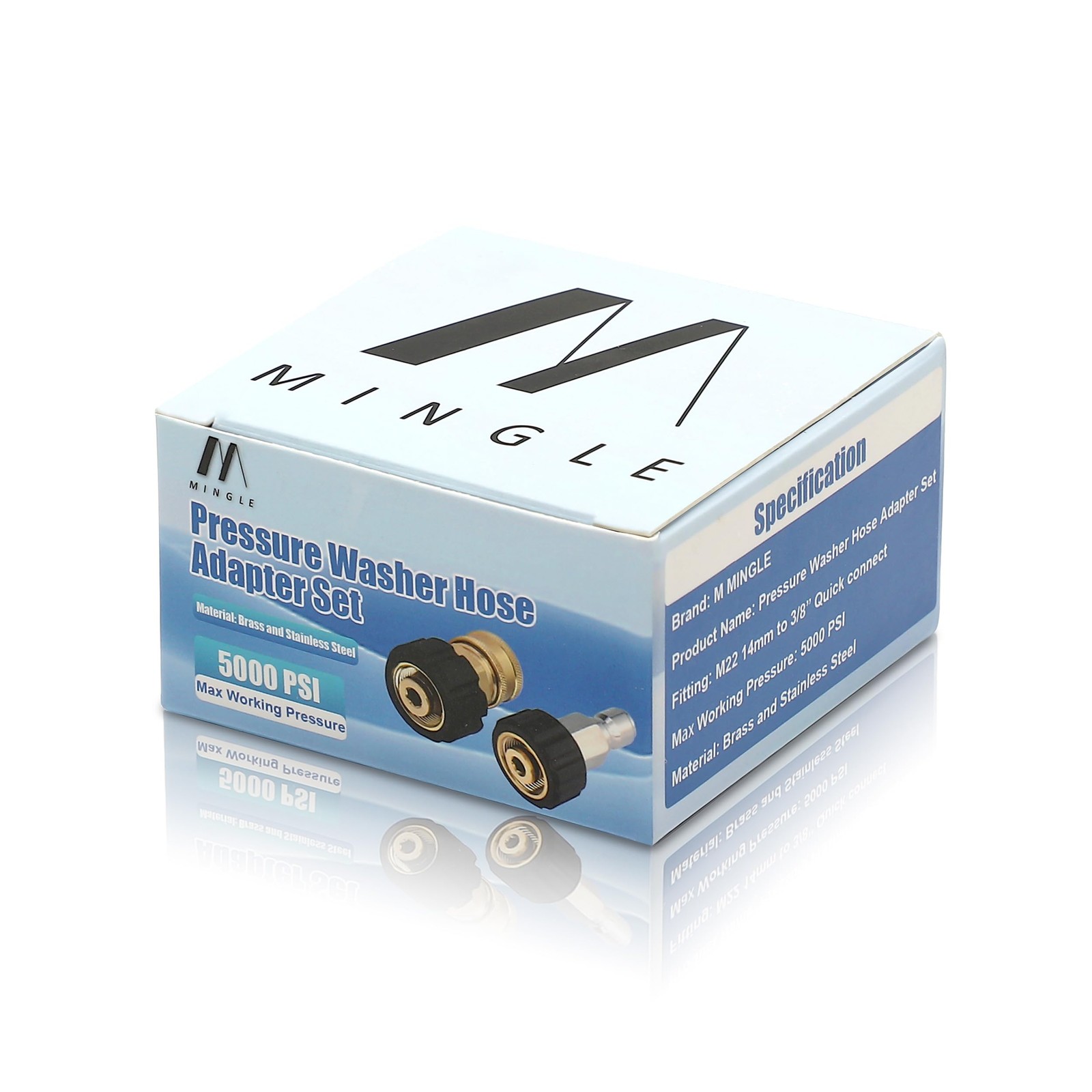 M Mingle Pressure Washer Hose Adapter Set, M22 To 3/8 Quick Connect Fo