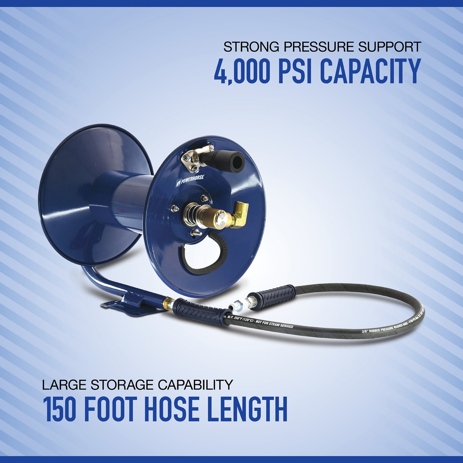 Powerhorse Pressure Washer Hose Reel, 4000 PSI, 150ft. Capacity