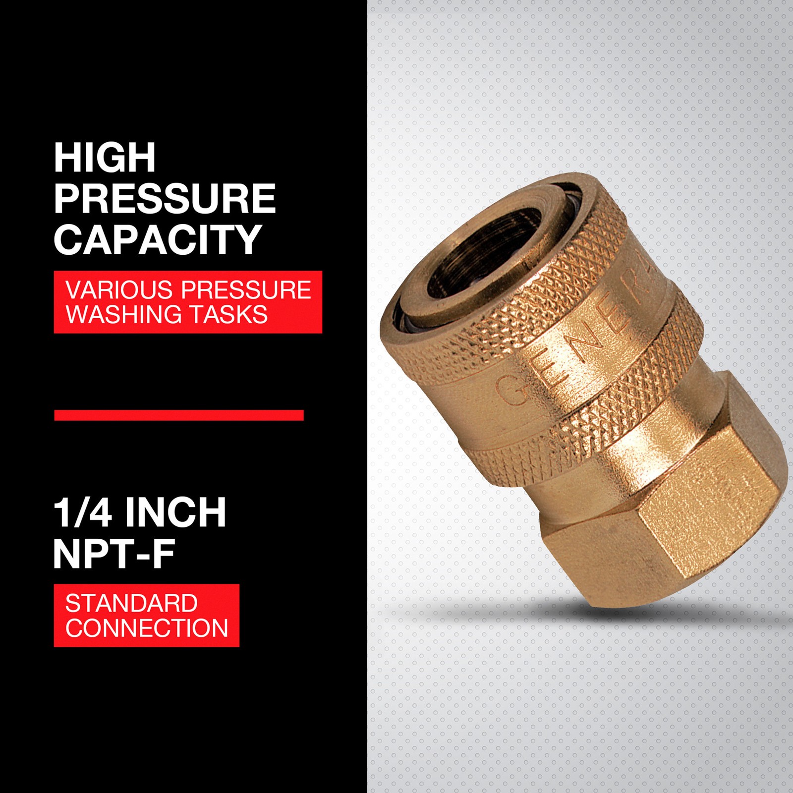 NorthStar Pressure Washer Quick Coupler, 1/4in. NPT-F, 5200 PSI, 6 GPM, Brass