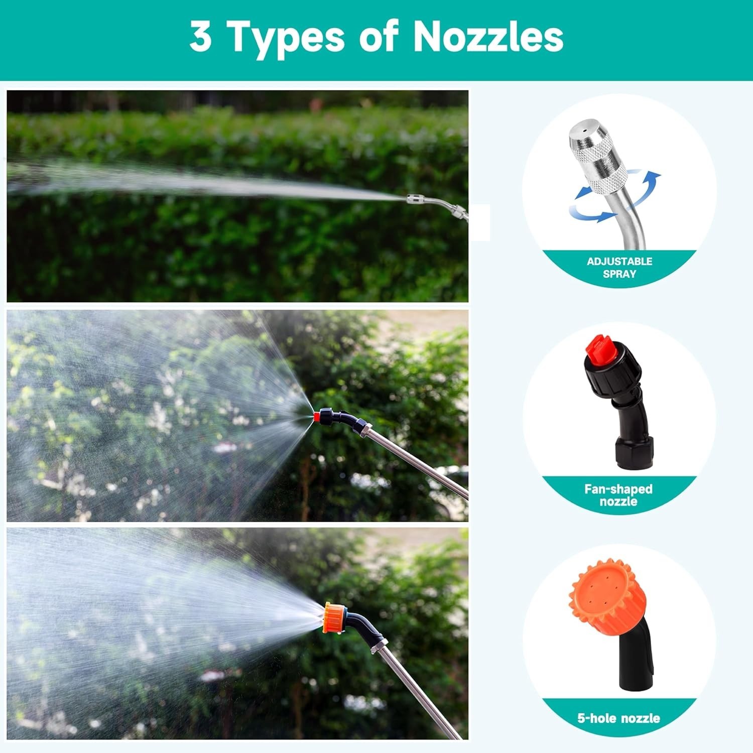 Sprayer Wand with 4 Different Types of Nozzles, Replacement Sprayer Wand with…