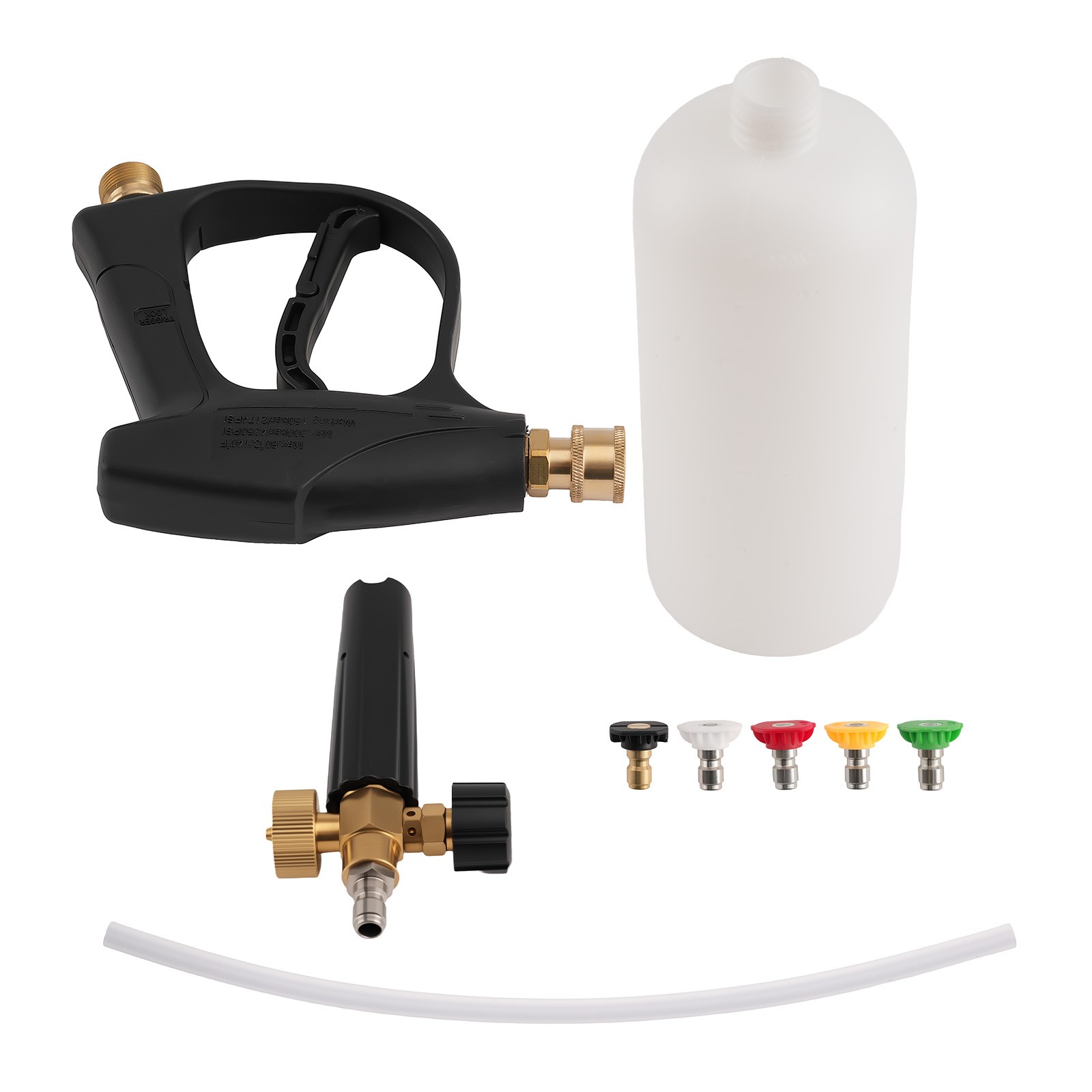 1L Snow Foam Cannon Pressure Washer Spray Gun 1/4″ Quick Connect + 5 Nozzle